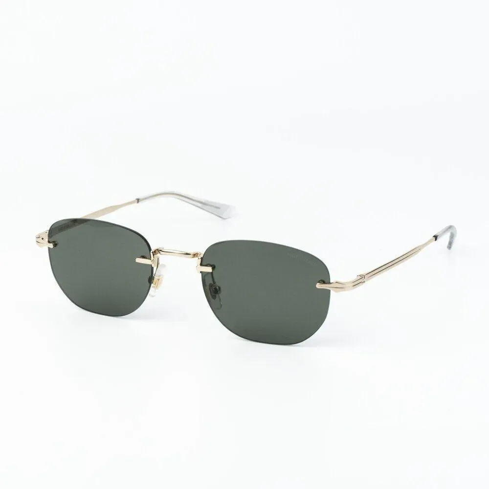 Montblanc Women Sunglasses Gold Grey Square Rimless MB0303S 001 NEW AUTHENTIC